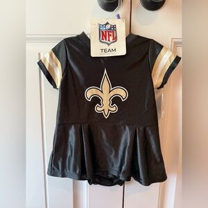 NFL New Orleans Saints Black and Gold Peplum Tee for Girls